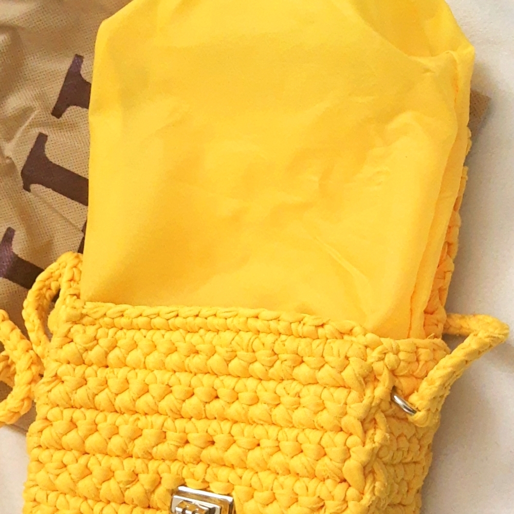 Hernando Josa Candy Crochet Knit Mini Shoulder Bag, Yellow RARE NEW - Picture 8 of 17